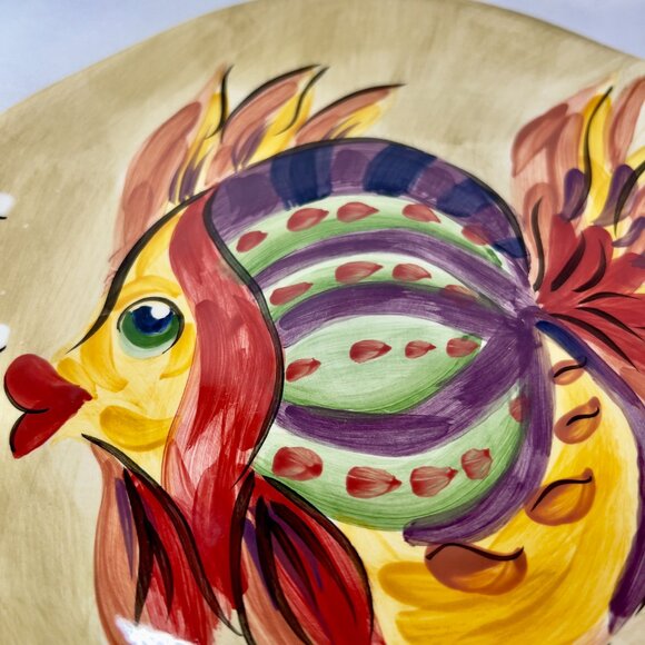 Under the Sea Salad Dessert 8" Plate Tabletops Hand Painted Coastal Fish Dish - Picture 3 of 7